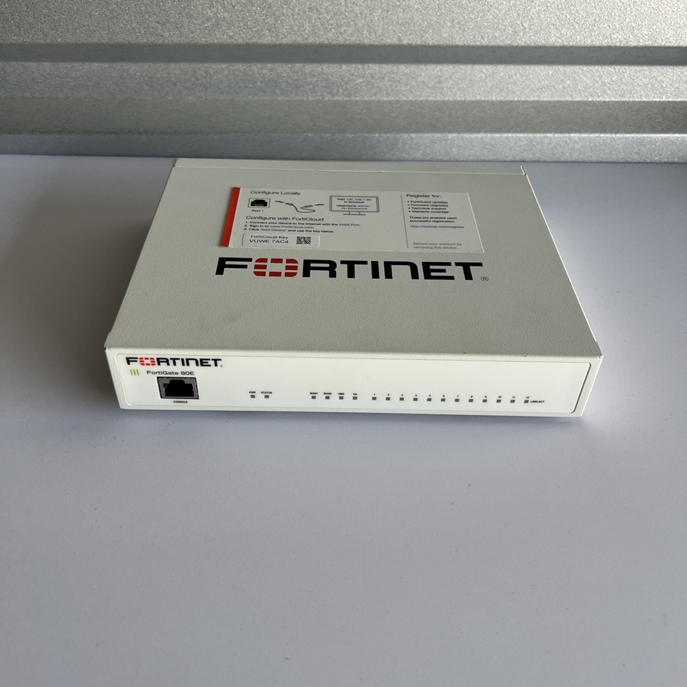Fortinet FortiGate 80E FG-80E Firewall Security Module No Power Adapter